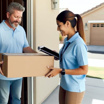 Person receiving RPM package at home